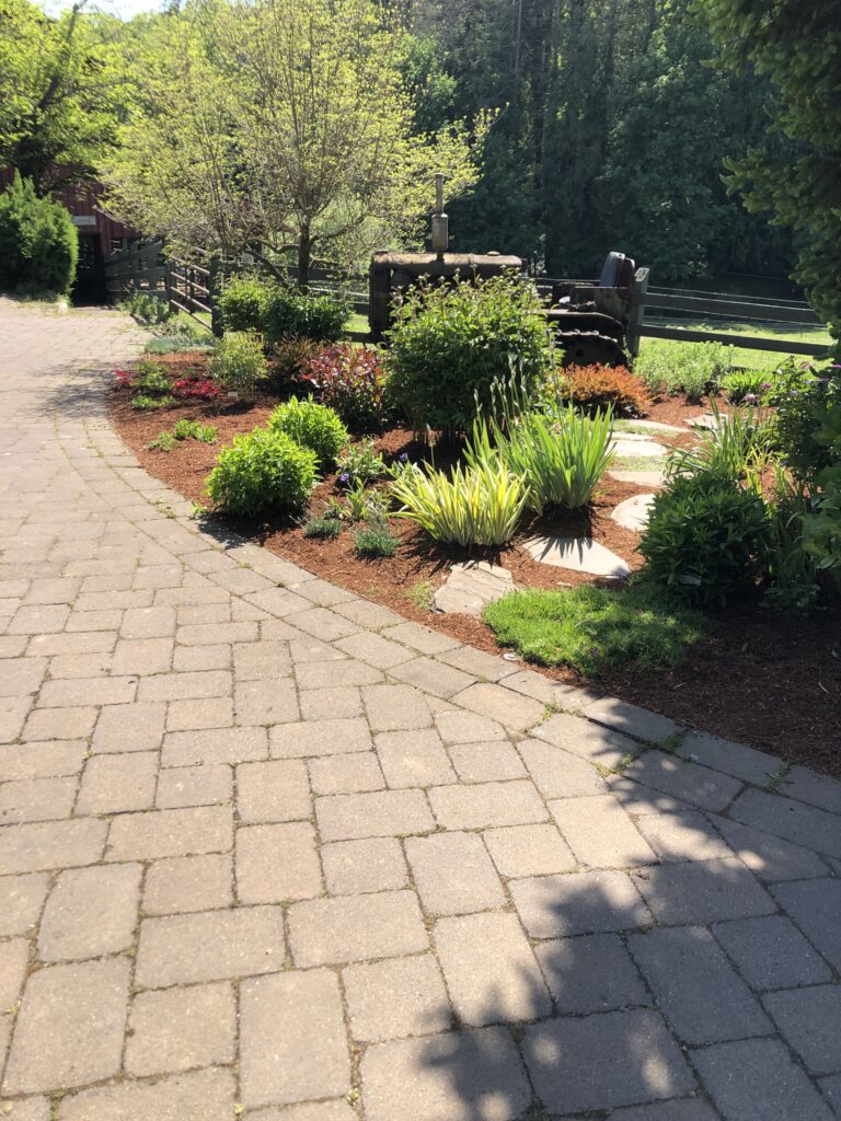 garden landscape design with paver walkway salem oregon
