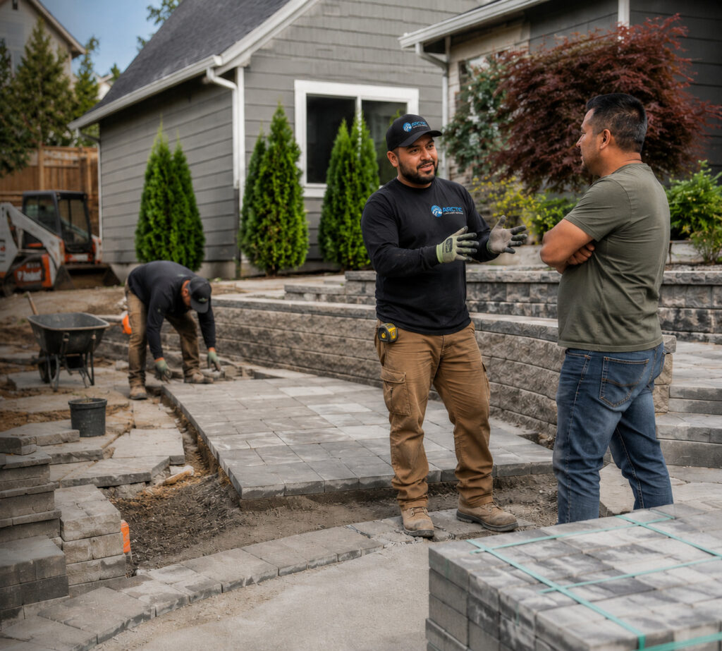 hardscape patio walkway landscape salem or