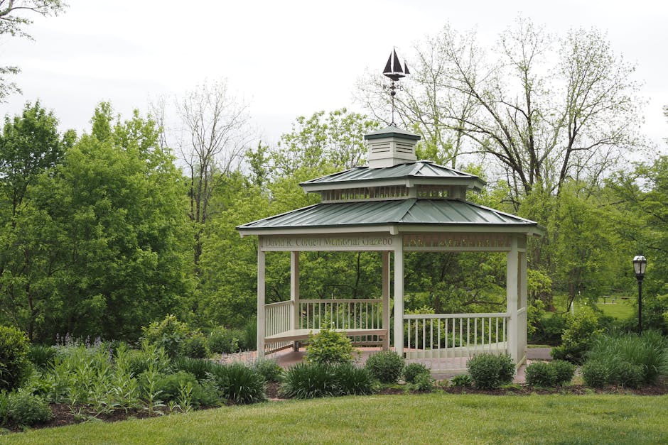 Serene park with a gazebo surrounded by lush greenery in Perkasie, PA.